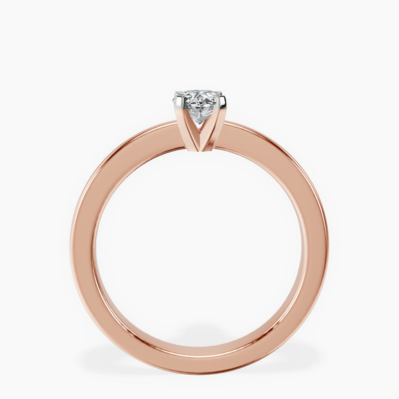 14kt Rose Gold Jannel Tapering Solitaire Lab Diamond Ring side right image one