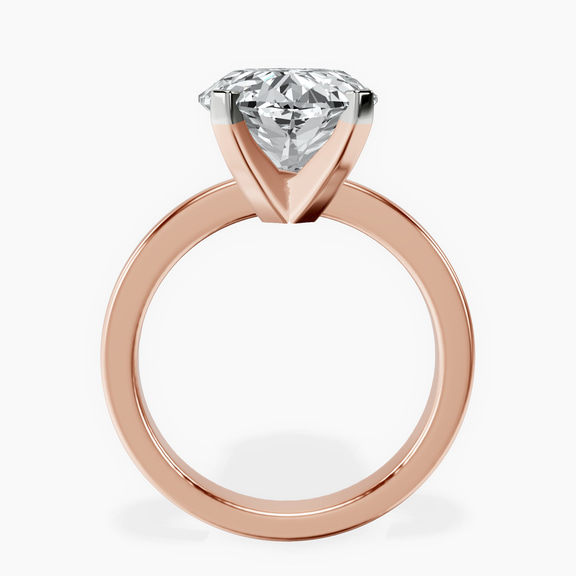 10kt Rose Gold Jannel Tapering Solitaire Lab Diamond Ring side right image one