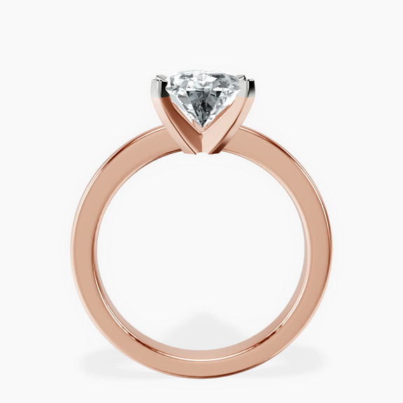 14kt Rose Gold Jannel Tapering Solitaire Lab Diamond Ring side right image one