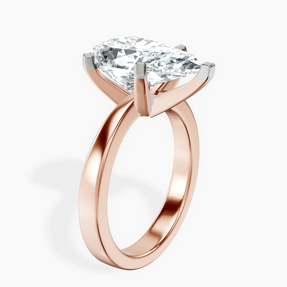 14kt Rose Gold Jannel Tapering Solitaire Lab Diamond Ring standing product image one