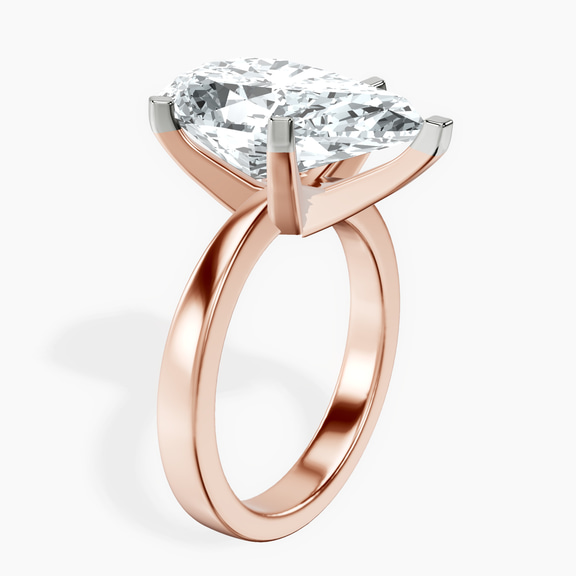 10kt Rose Gold Jannel Tapering Solitaire Lab Diamond Ring standing product image one