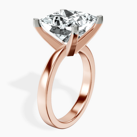 14kt Rose Gold Jannel Tapering Solitaire Lab Diamond Ring standing product image one