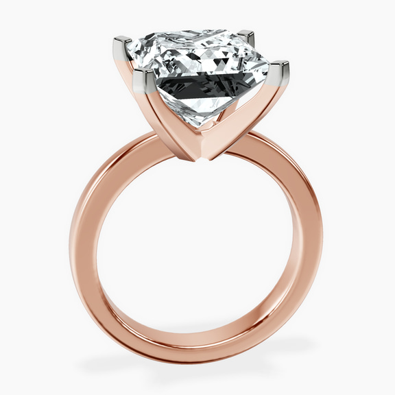 14kt Rose Gold Jannel Tapering Solitaire Lab Diamond Ring side right image one