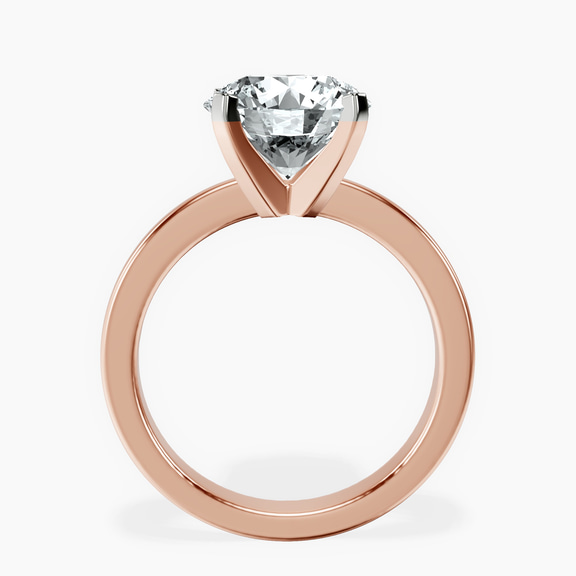 14kt Rose Gold Jannel Tapering Solitaire Lab Diamond Ring side right image one