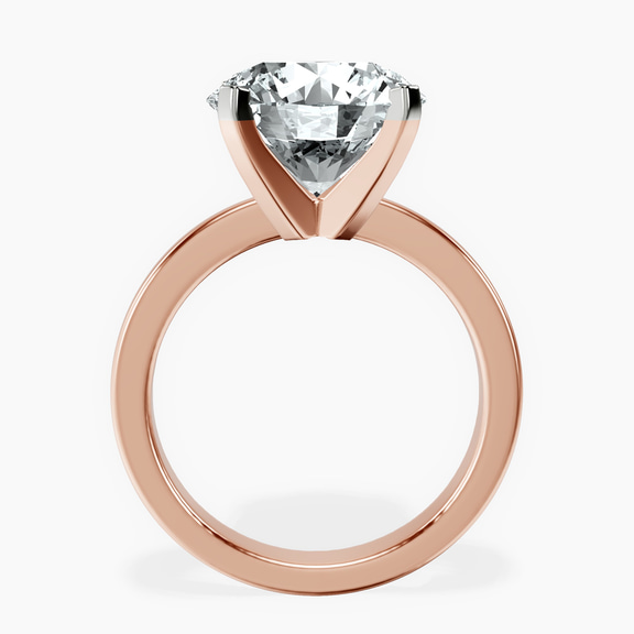 14kt Rose Gold Jannel Tapering Solitaire Lab Diamond Ring side right image one