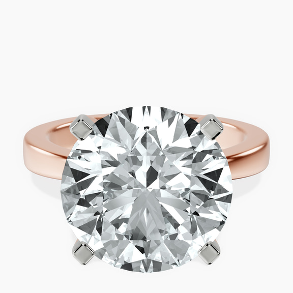 14kt Rose Gold Jannel Tapering Solitaire Lab Diamond Ring front image