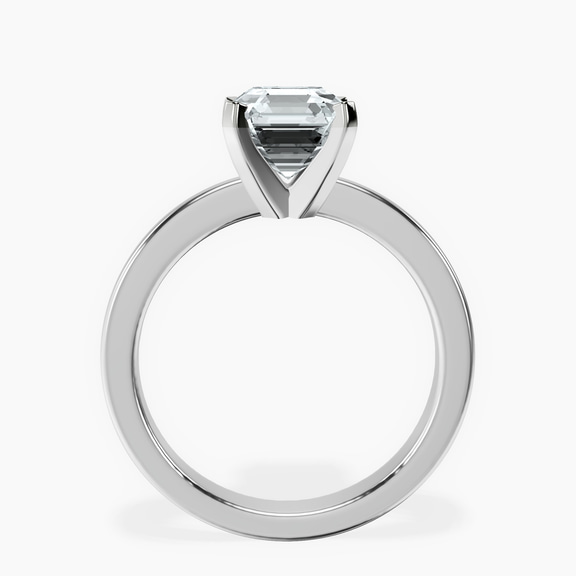 10kt White Gold Jannel Tapering Solitaire Lab Diamond Ring side right image one