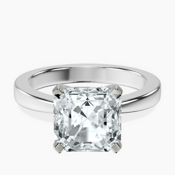 10kt White Gold Jannel Tapering Solitaire Lab Diamond Ring front image
