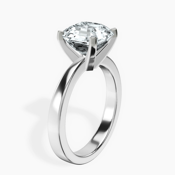 10kt White Gold Jannel Tapering Solitaire Lab Diamond Ring standing product image one
