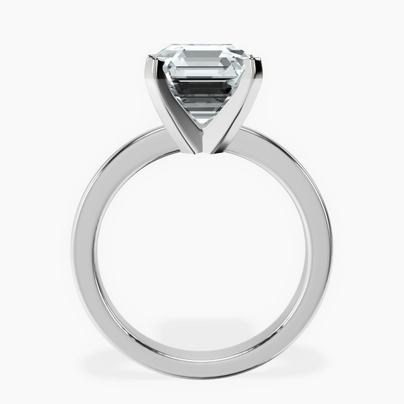 10kt White Gold Jannel Tapering Solitaire Lab Diamond Ring side right image one