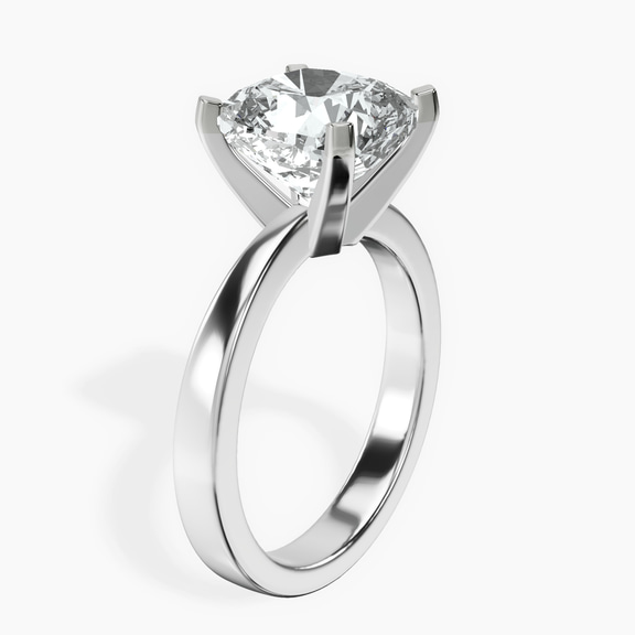 10kt White Gold Jannel Tapering Solitaire Lab Diamond Ring standing product image one