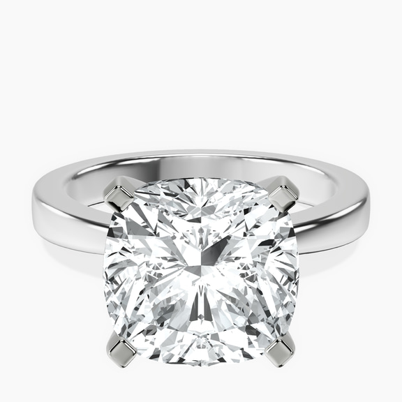 Platinum Jannel Tapering Solitaire Lab Diamond Ring front image