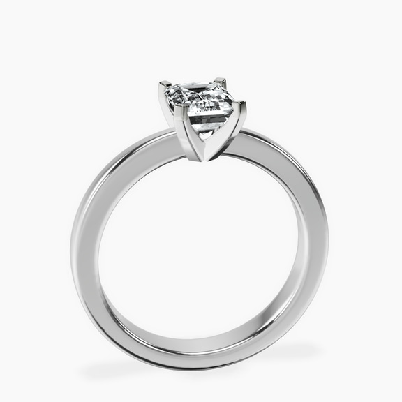 10kt White Gold Jannel Tapering Solitaire Lab Diamond Ring side right image one