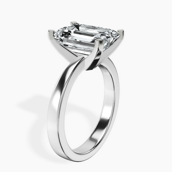 10kt White Gold Jannel Tapering Solitaire Lab Diamond Ring standing product image one