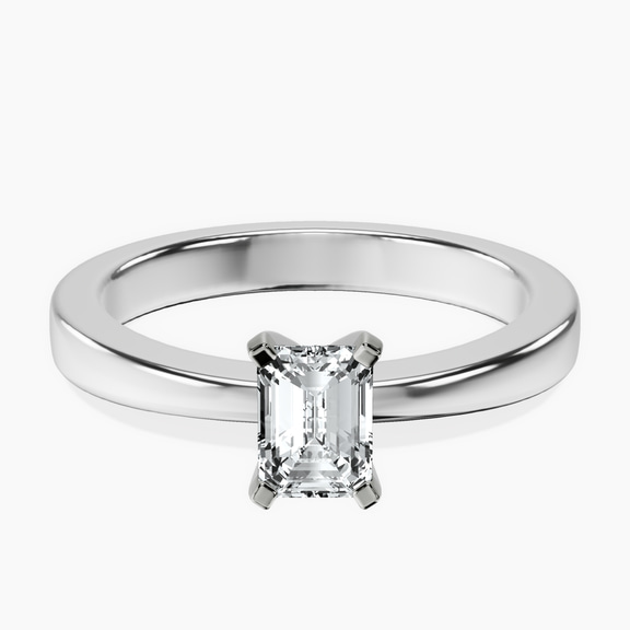 Platinum Jannel Tapering Solitaire Lab Diamond Ring front image