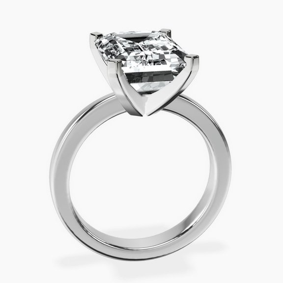 10kt White Gold Jannel Tapering Solitaire Lab Diamond Ring side right image one