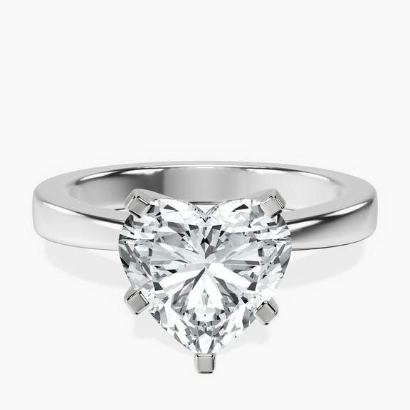 10kt White Gold Jannel Tapering Solitaire Lab Diamond Ring front image