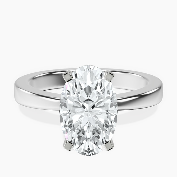 14kt White Gold Jannel Tapering Solitaire Lab Diamond Ring front image