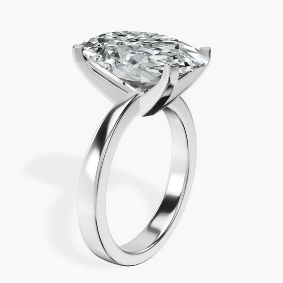 Platinum Jannel Tapering Solitaire Lab Diamond Ring standing product image one