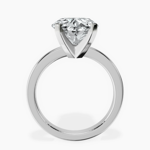 Platinum Jannel Tapering Solitaire Lab Diamond Ring side right image one
