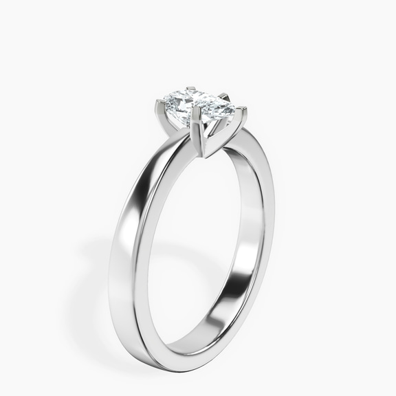 Platinum Jannel Tapering Solitaire Lab Diamond Ring standing product image one