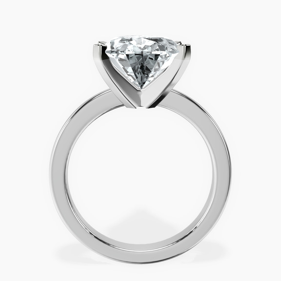 10kt White Gold Jannel Tapering Solitaire Lab Diamond Ring side right image one