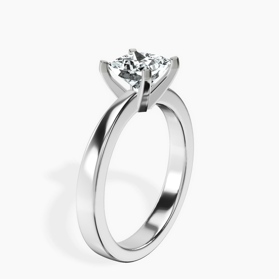 Platinum Jannel Tapering Solitaire Lab Diamond Ring standing product image one