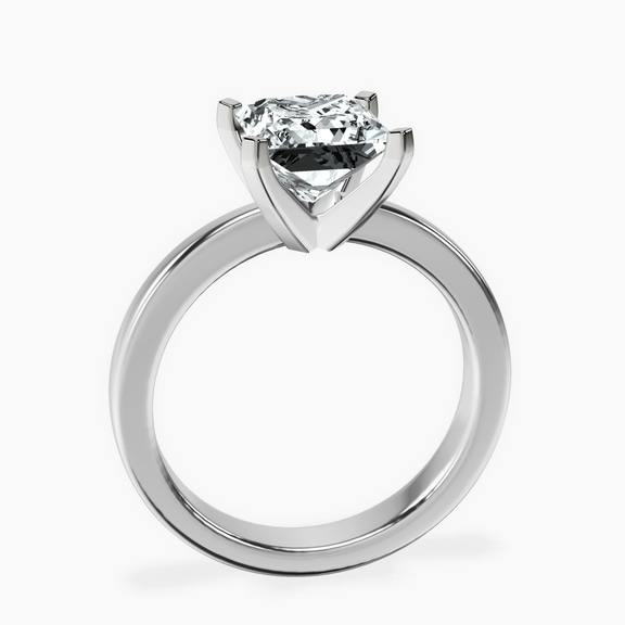 Platinum Jannel Tapering Solitaire Lab Diamond Ring side right image one