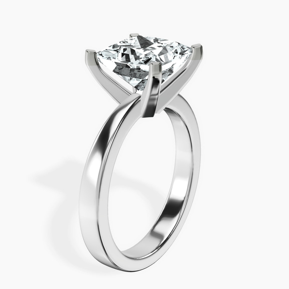 Platinum Jannel Tapering Solitaire Lab Diamond Ring standing product image one