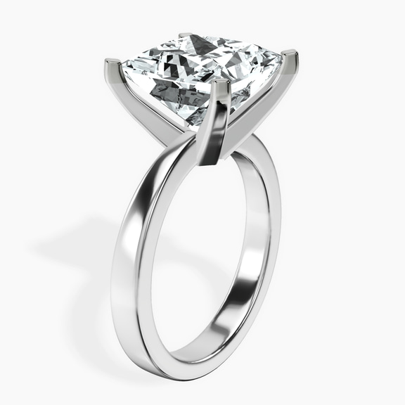 10kt White Gold Jannel Tapering Solitaire Lab Diamond Ring standing product image one