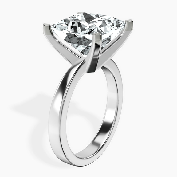 Platinum Jannel Tapering Solitaire Lab Diamond Ring standing product image one
