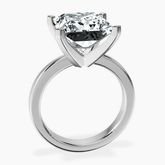 Platinum Jannel Tapering Solitaire Lab Diamond Ring side right image one