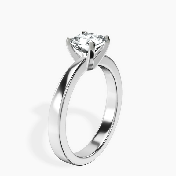 Platinum Jannel Tapering Solitaire Lab Diamond Ring standing product image one