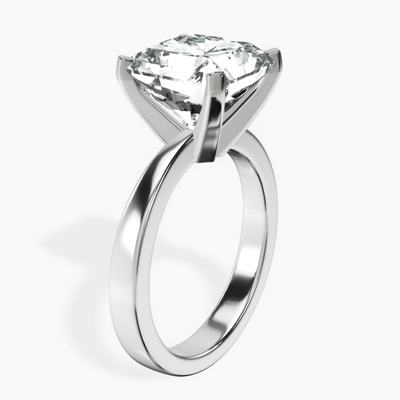 14kt White Gold Jannel Tapering Solitaire Lab Diamond Ring standing product image one