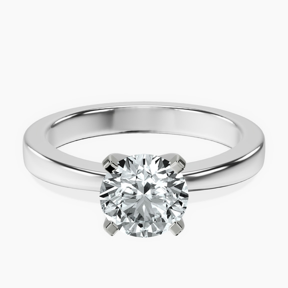 Platinum Jannel Tapering Solitaire Lab Diamond Ring front image