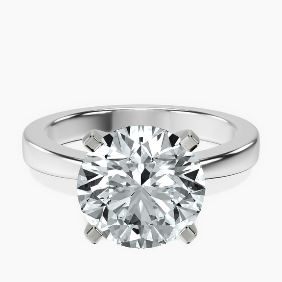 10kt White Gold Jannel Tapering Solitaire Lab Diamond Ring front image