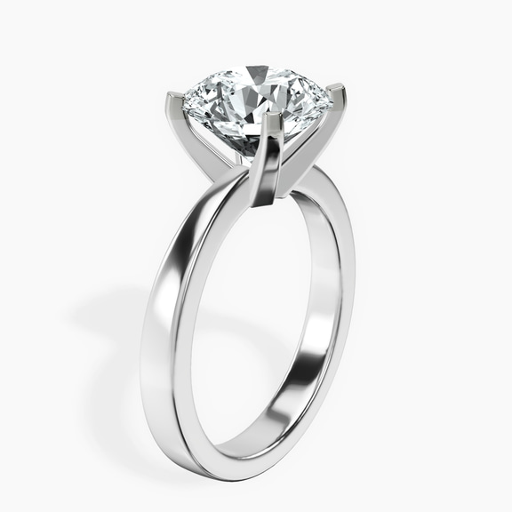 10kt White Gold Jannel Tapering Solitaire Lab Diamond Ring standing product image one