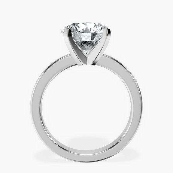 10kt White Gold Jannel Tapering Solitaire Lab Diamond Ring side right image one