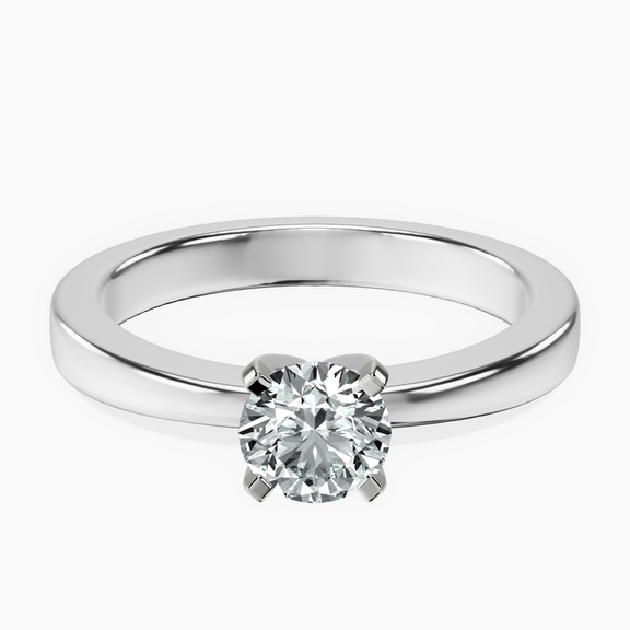 Platinum Jannel Tapering Solitaire Lab Diamond Ring front image