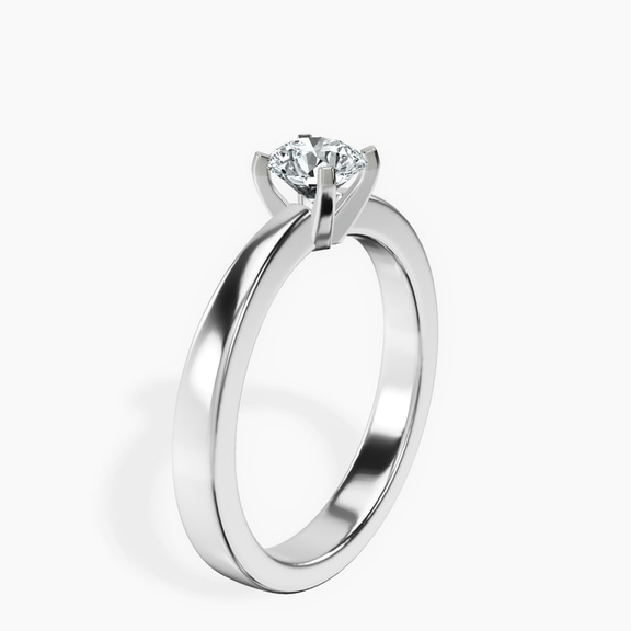 Platinum Jannel Tapering Solitaire Lab Diamond Ring standing product image one
