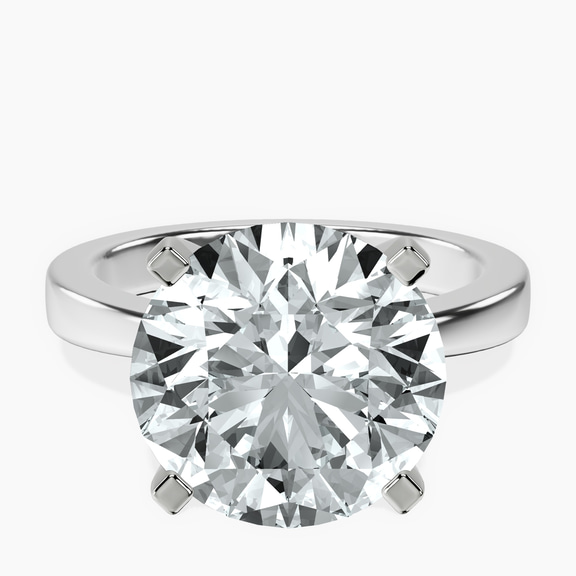 10kt White Gold Jannel Tapering Solitaire Lab Diamond Ring front image
