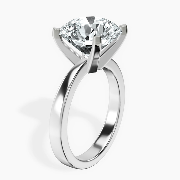 10kt White Gold Jannel Tapering Solitaire Lab Diamond Ring standing product image one