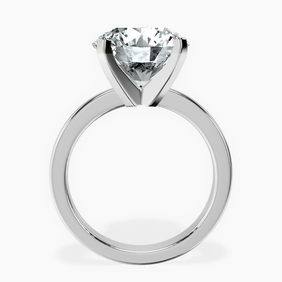 10kt White Gold Jannel Tapering Solitaire Lab Diamond Ring side right image one