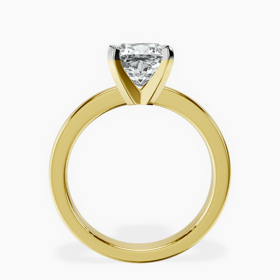 18kt Yellow Gold Jannel Tapering Solitaire Lab Diamond Ring side right image one