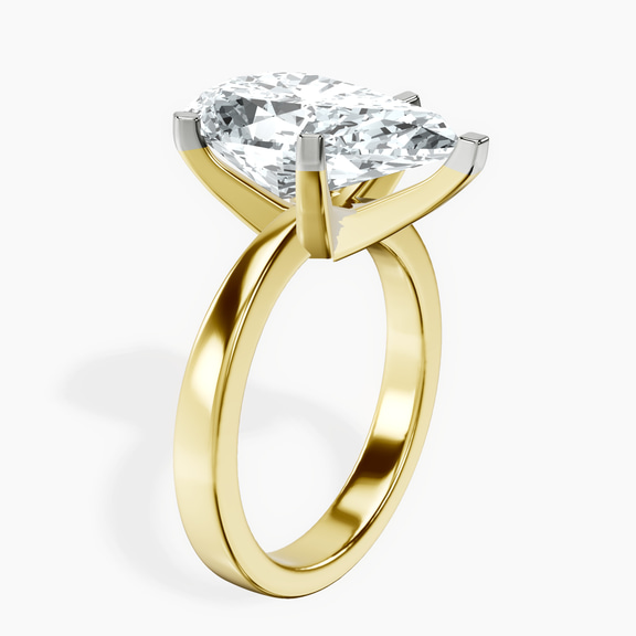 14kt Yellow Gold Jannel Tapering Solitaire Lab Diamond Ring standing product image one