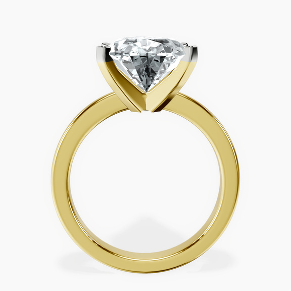 14kt Yellow Gold Jannel Tapering Solitaire Lab Diamond Ring side right image one