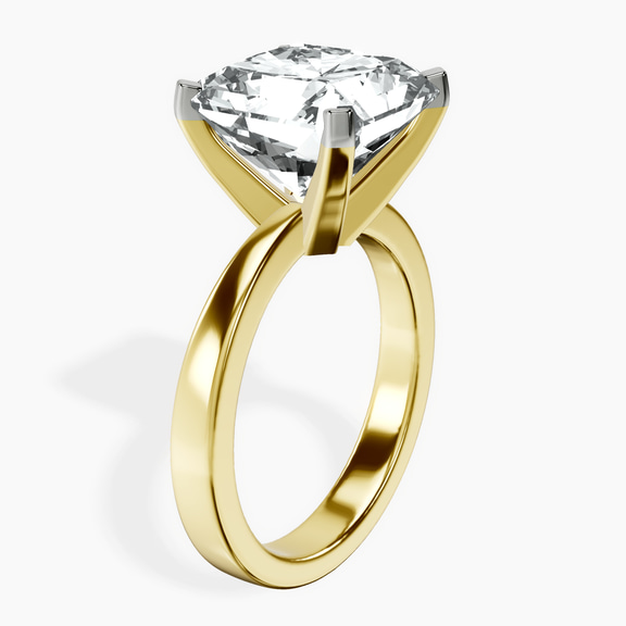 18kt Yellow Gold Jannel Tapering Solitaire Lab Diamond Ring standing product image one