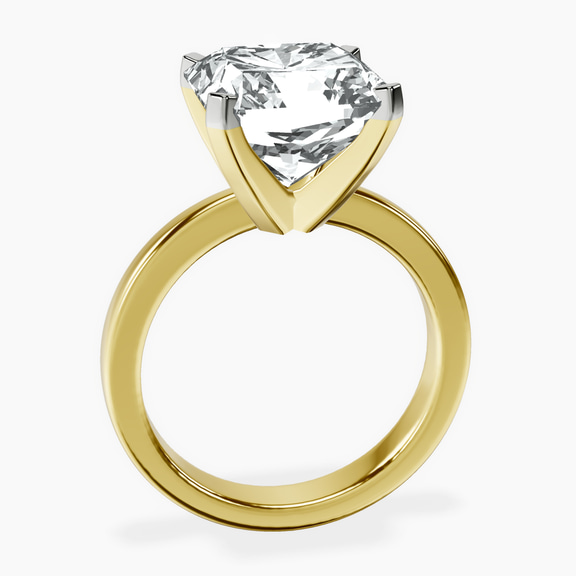 18kt Yellow Gold Jannel Tapering Solitaire Lab Diamond Ring side right image one