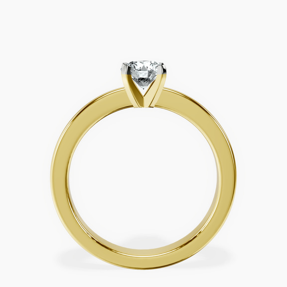10kt Yellow Gold Jannel Tapering Solitaire Lab Diamond Ring side right image one