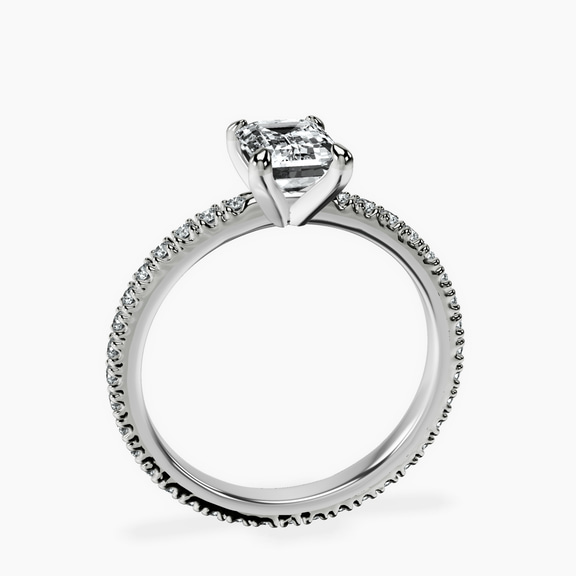 10kt White Gold Claire Full Eternity Lab Diamond Ring side right image one